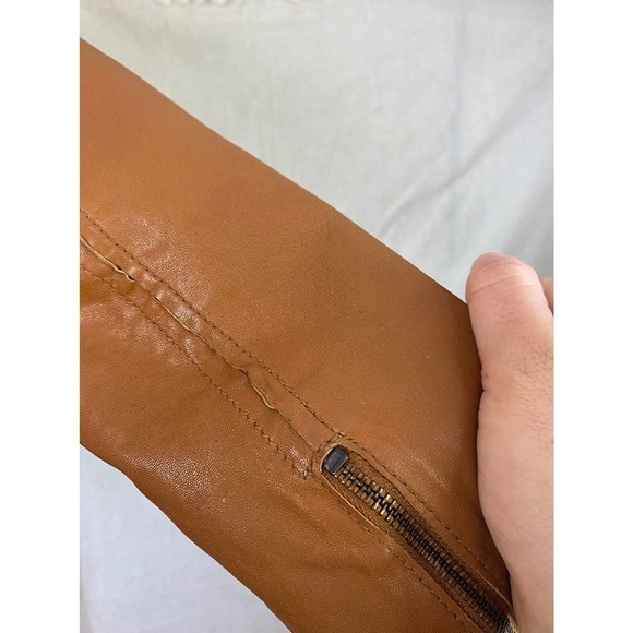 Muuba Lamb Leather Tan Moto Jacket Size 6 - Picture 8 of 15